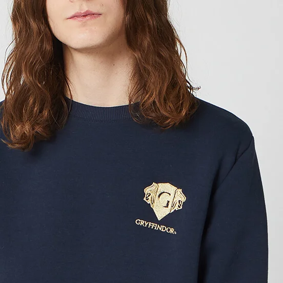 Harry Potter Gryffindor Unisex Embroidered Sweatshirt - Navy - S Image 1