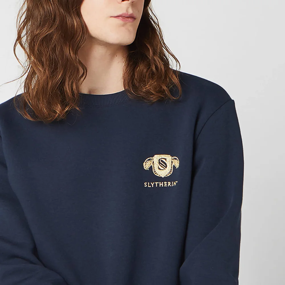 Harry Potter Slytherin Unisex Embroidered Sweatshirt - Navy - S Image 1