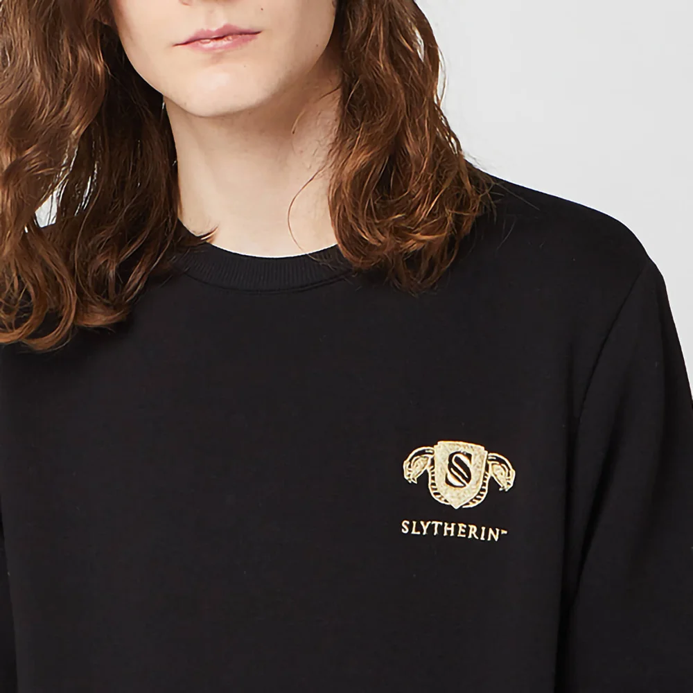 Harry Potter Slytherin Unisex Embroidered Sweatshirt - Black - XL Image 1