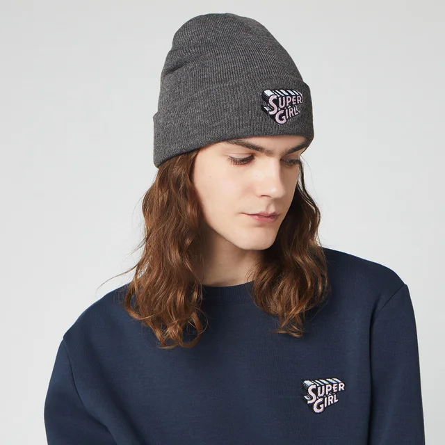 DC Super Girl Beanie Hat - Charcoal