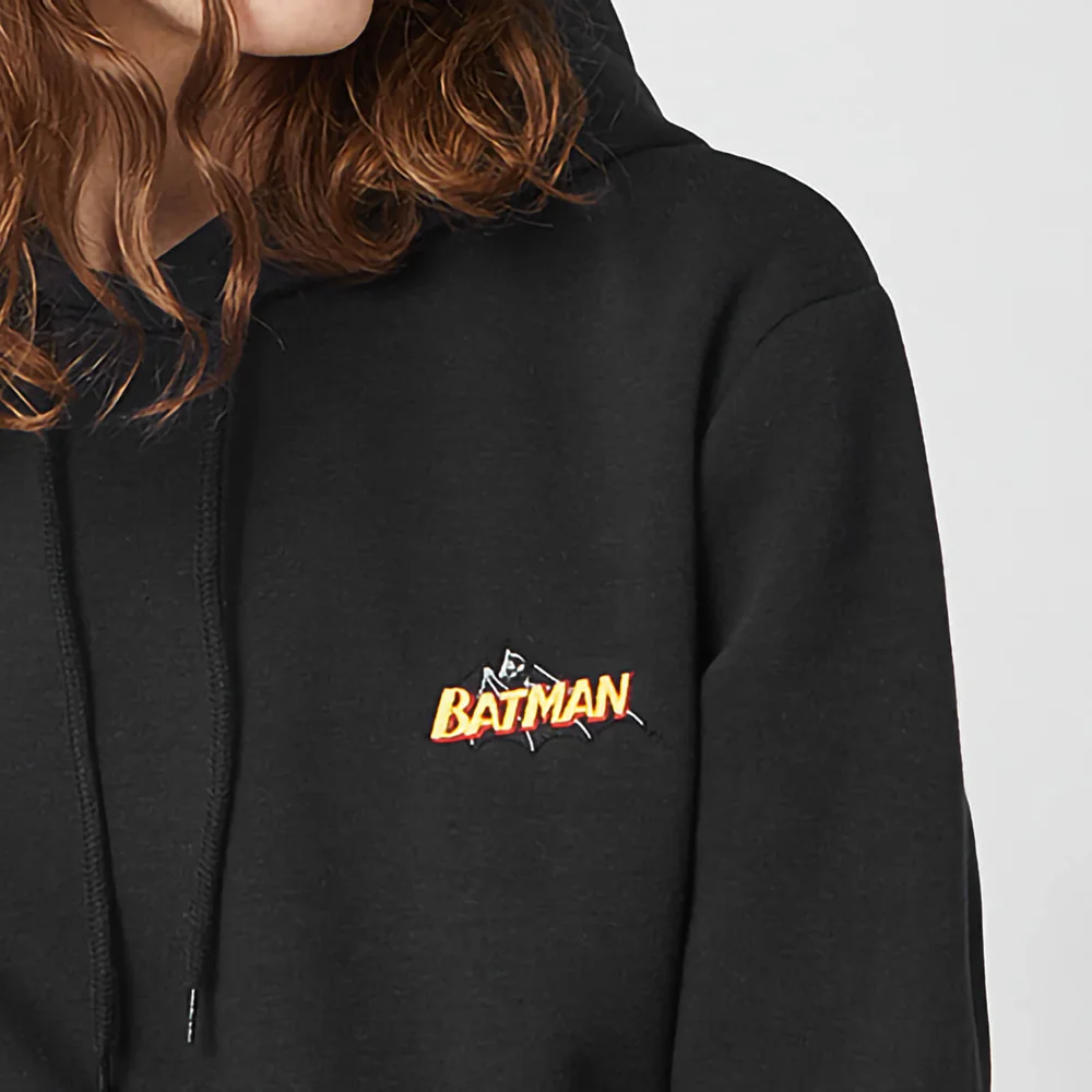 DC Batman Unisex Embroidered Hoodie - Black - S Image 1