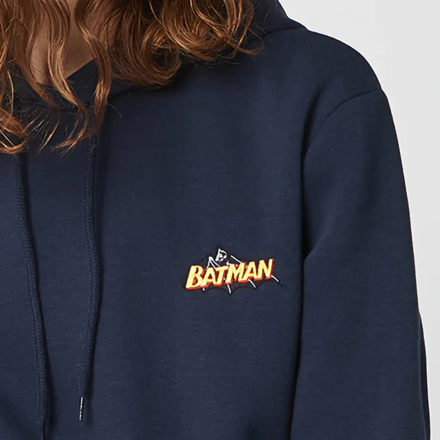 DC Batman Unisex Embroidered Hoodie - Navy