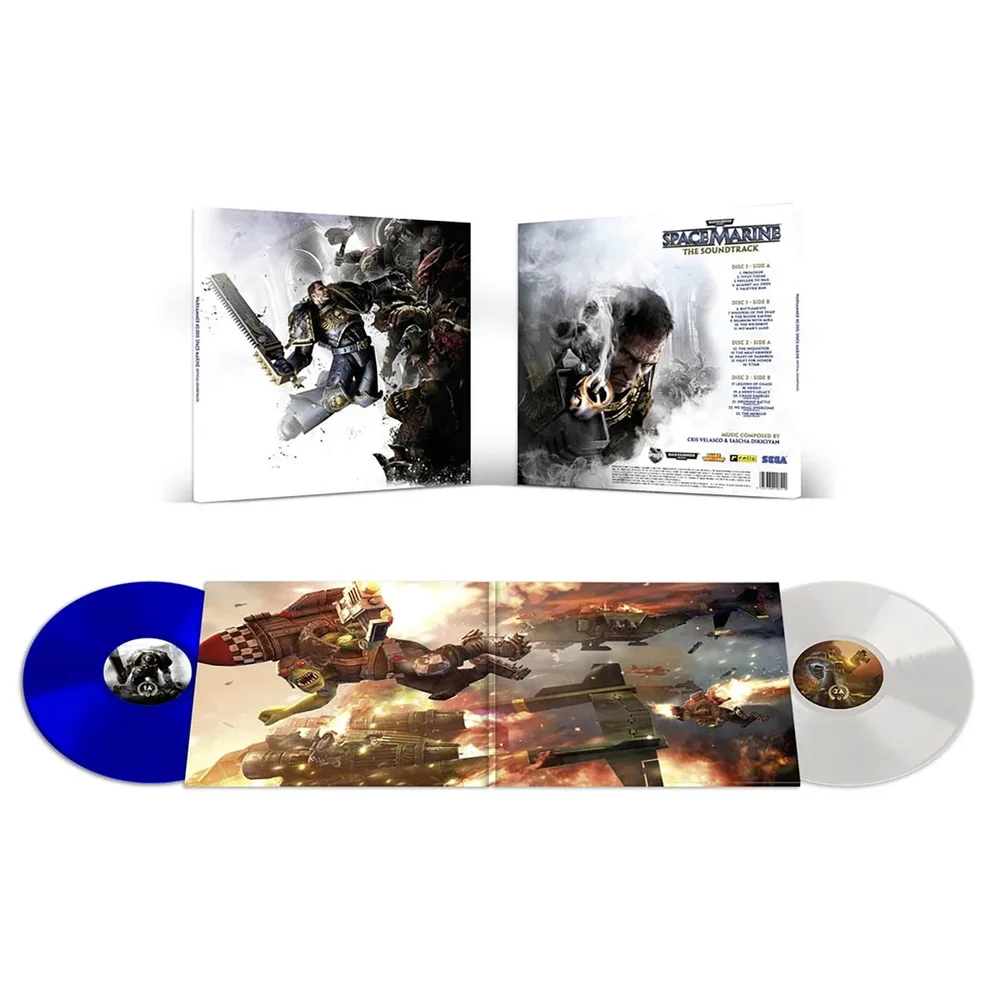 Laced Records - Warhammer: Space Marine (Original Soundtrack) Vinyl 2LP (White and Blue) Image 1