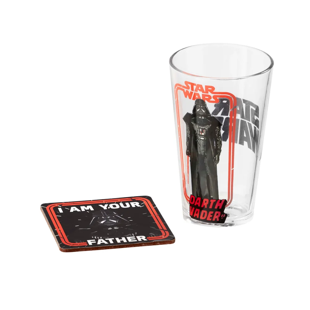 Funko Homeware Star Wars Pint Glass and Coaster Set Darth Vader Image 1