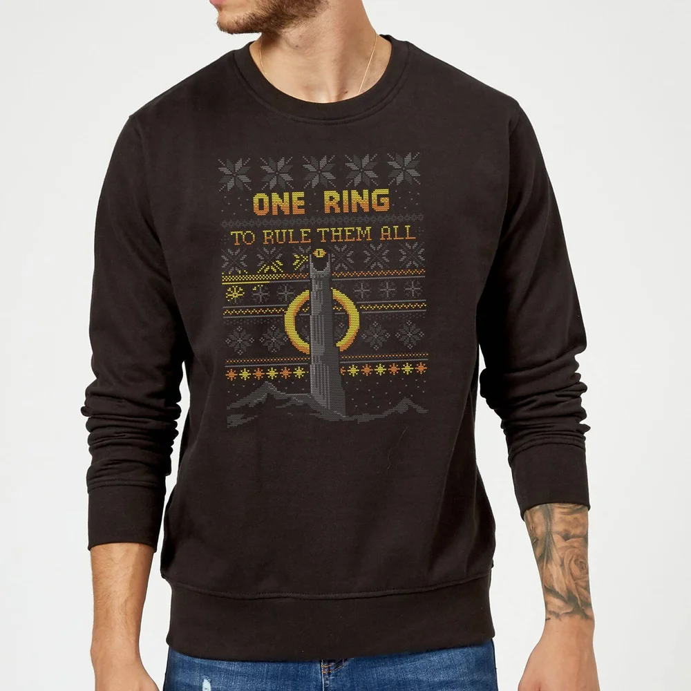 The Lord Of The Rings One Ring Christmas Sweater in Black - S Image 1