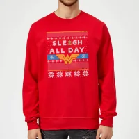Wonder Woman 'Sleigh All Day Christmas Jumper - Red - undefined undefined