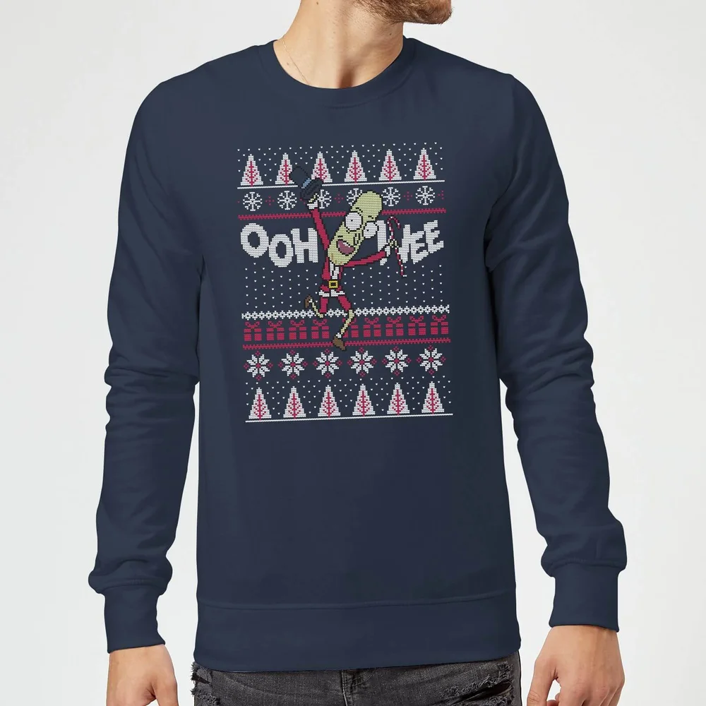Rick and Morty Ooh Wee Christmas Jumper - Navy - S Image 1