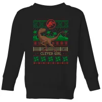 Jurassic Park Clever Girl Kids' Christmas Jumper - Black - undefined undefined