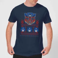 Autobots Classic Ugly Knit Men's Christmas T-Shirt - Navy - undefined undefined
