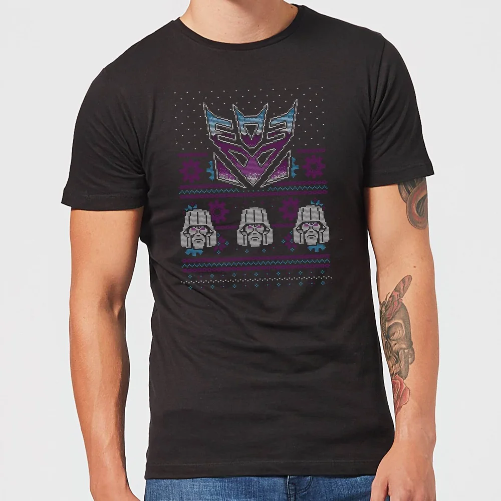 Decepticons Classic Ugly Knit Men's Christmas T-Shirt - Black - S Image 1