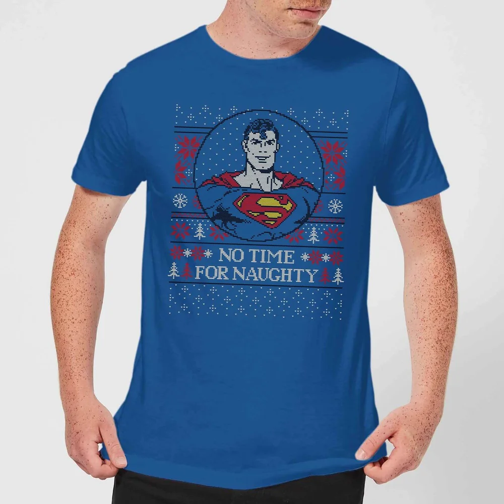 Superman May Your Holidays Be Super Men's Christmas T-Shirt - Royal Blue - S Image 1