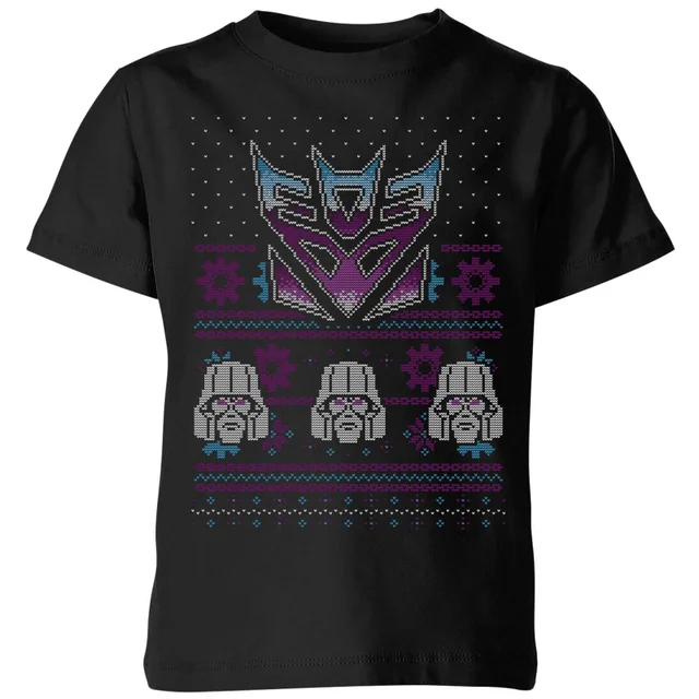 Decepticons Classic Ugly Knit Kids' Christmas T-Shirt - Black