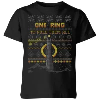The Lord Of The Rings One Ring Kids' Christmas T-Shirt in Black - undefined undefined