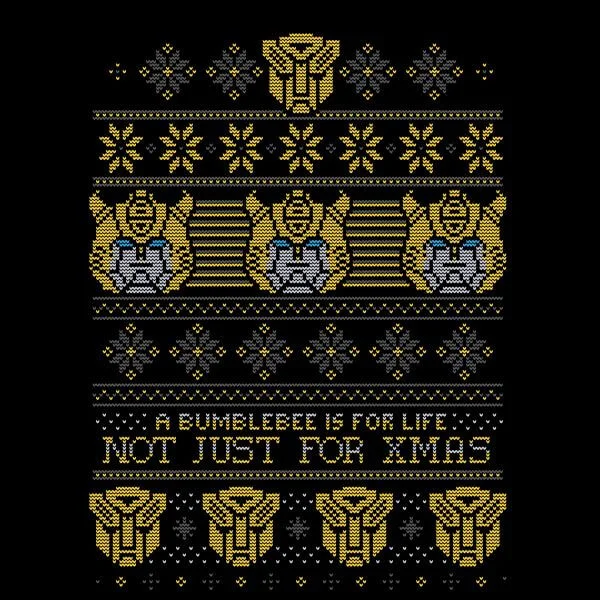 Bumblebee Classic Ugly Knit Women's Christmas T-Shirt - Black