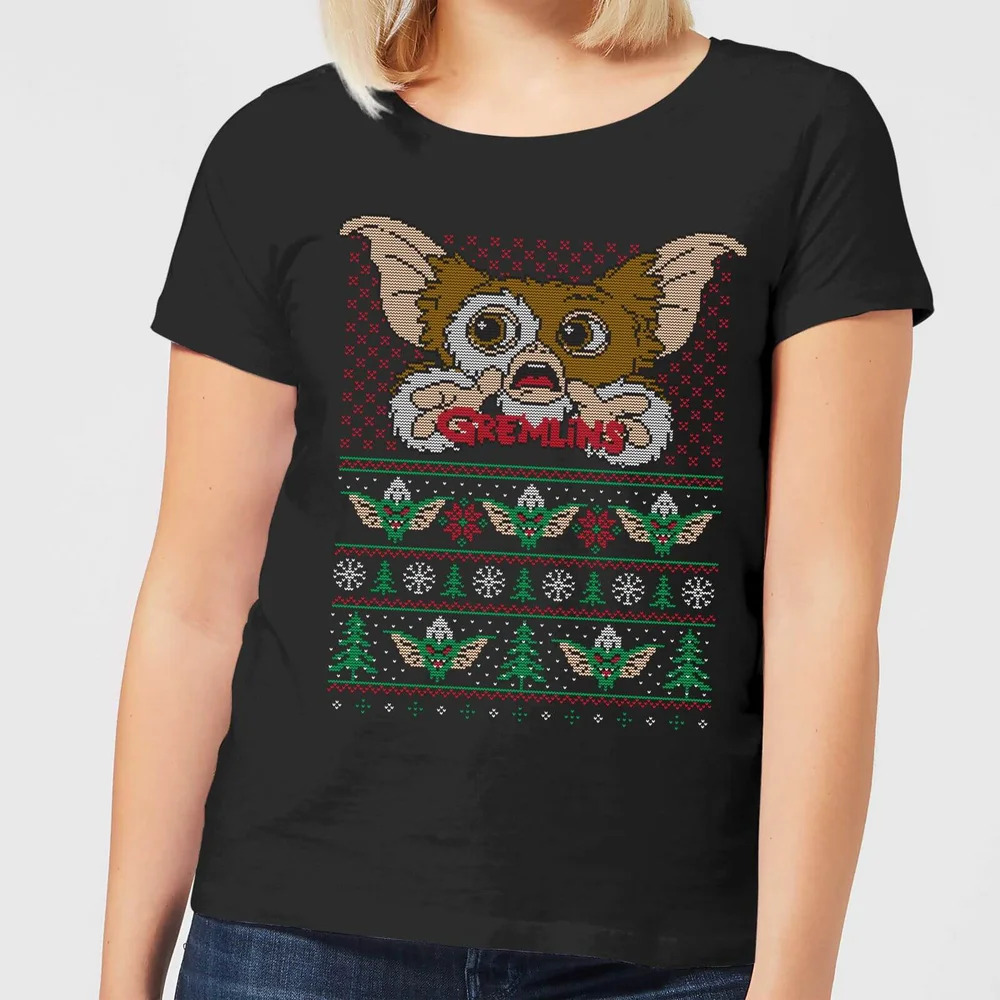 Gremlins Ugly Knit Women's Christmas T-Shirt - Black - XS Image 1