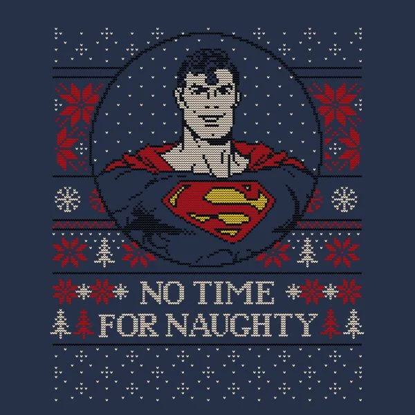 Superman May Your Holidays Be Super Women's Christmas T-Shirt - Navy