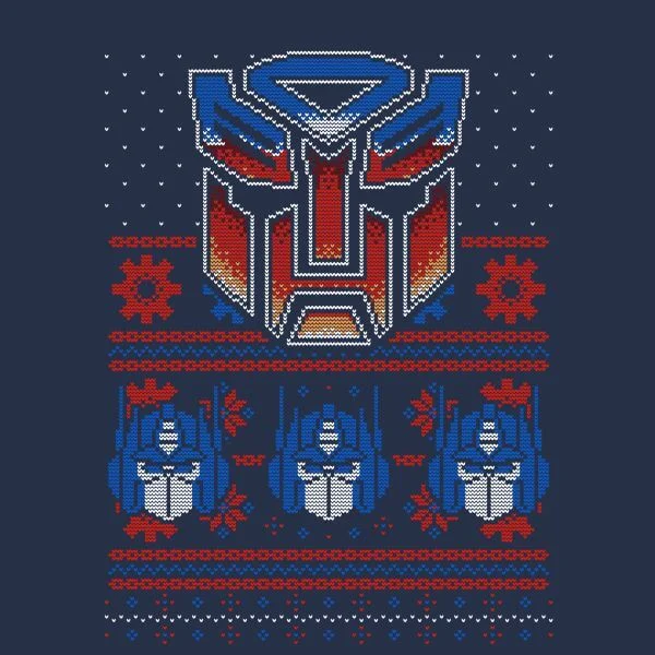 Autobots Classic Ugly Knit Women's Christmas T-Shirt - Navy