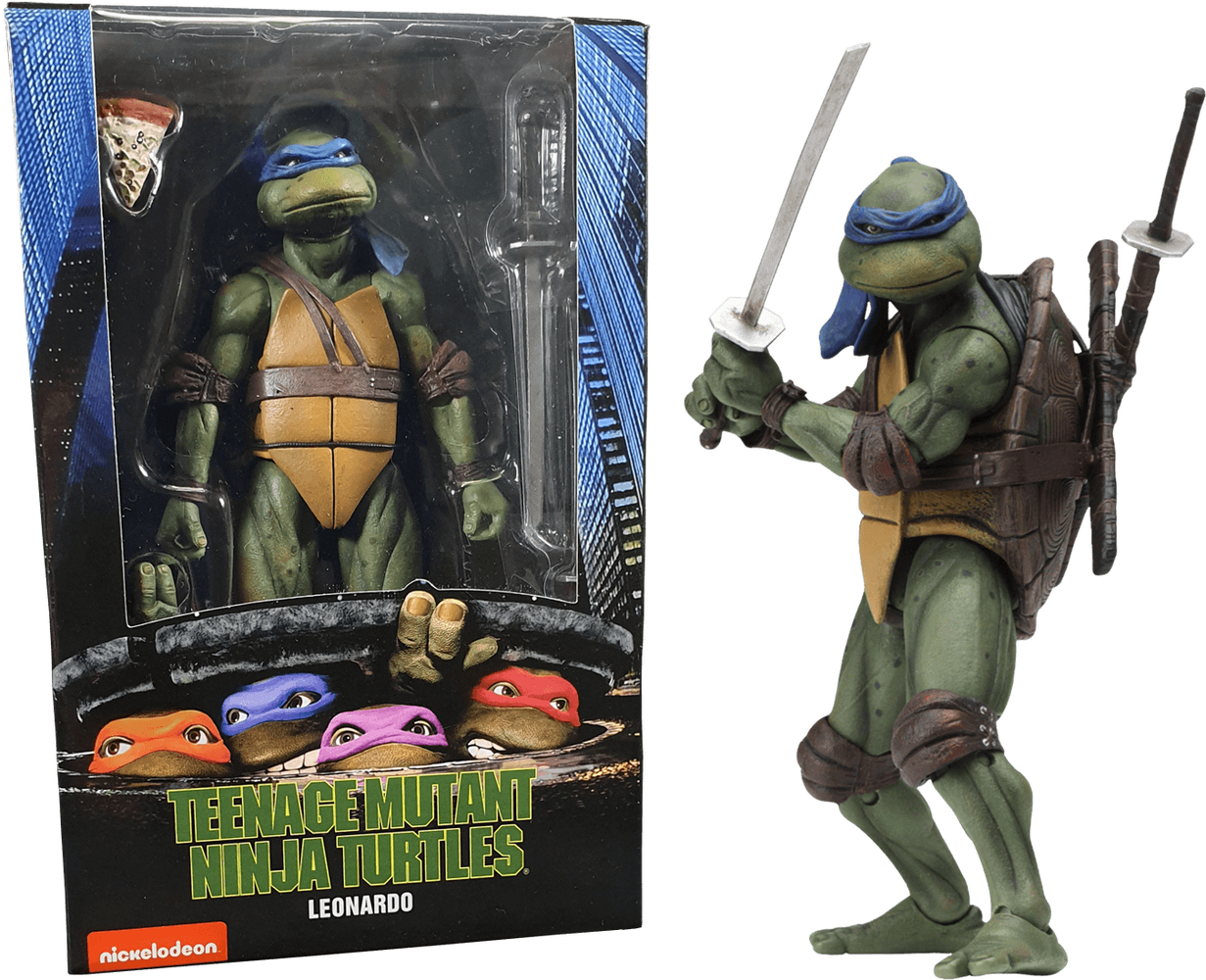 NECA Teenage Mutant Ninja Turtles 7" Figure 1990 Movie Leonardo Image 1