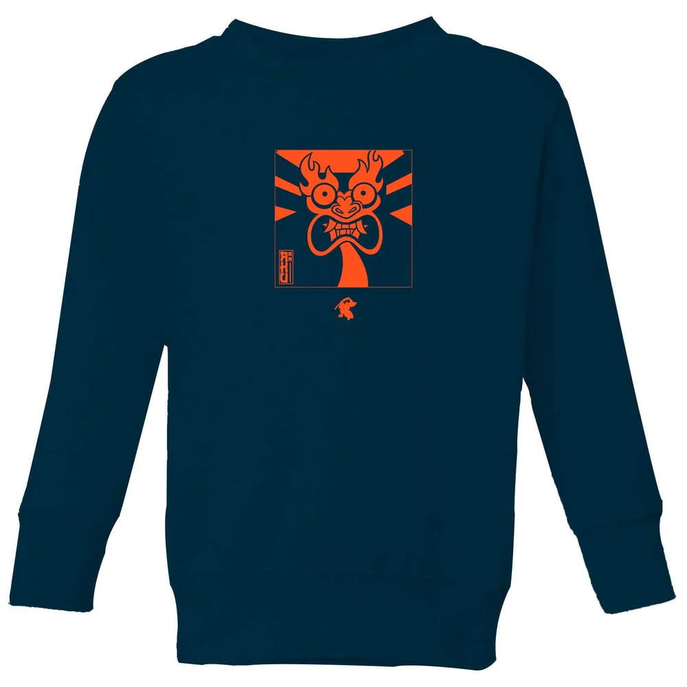 Samurai Jack Aku Kanji Kids' Sweatshirt - Navy - 9-10 Years Image 1