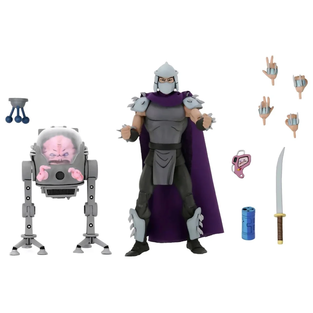 NECA Teenage Mutant Ninja Turtles Cartoon Series Shredder Vs. Krang in Bubble Walker Action Figures (2 Pack) Image 1