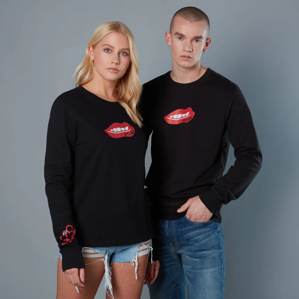Red Lips And Knuckleduster Unisex Birds of Prey Sweatshirt - Black - S Image 1