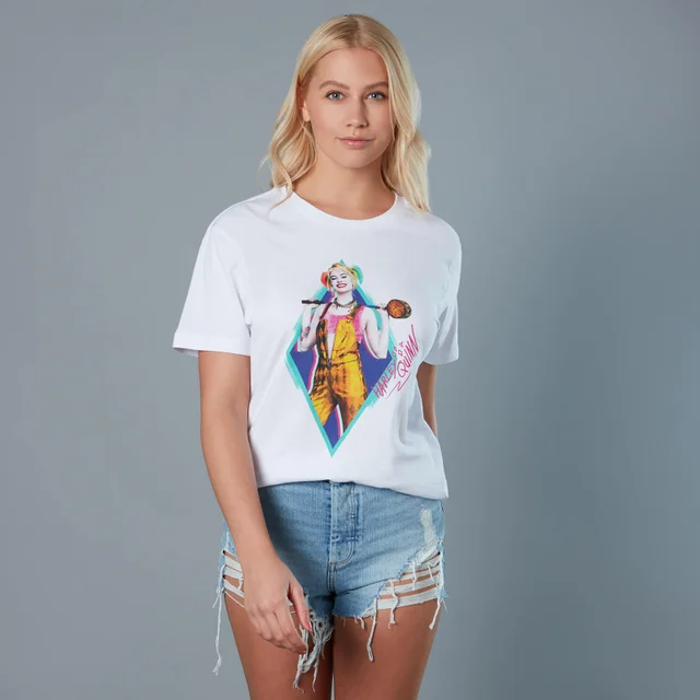 Harley Quinn and Wooden Mallet Unisex Birds of Prey T-Shirt - White