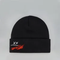 Harley Quinn Beanie Hat With Embroidery - Black
