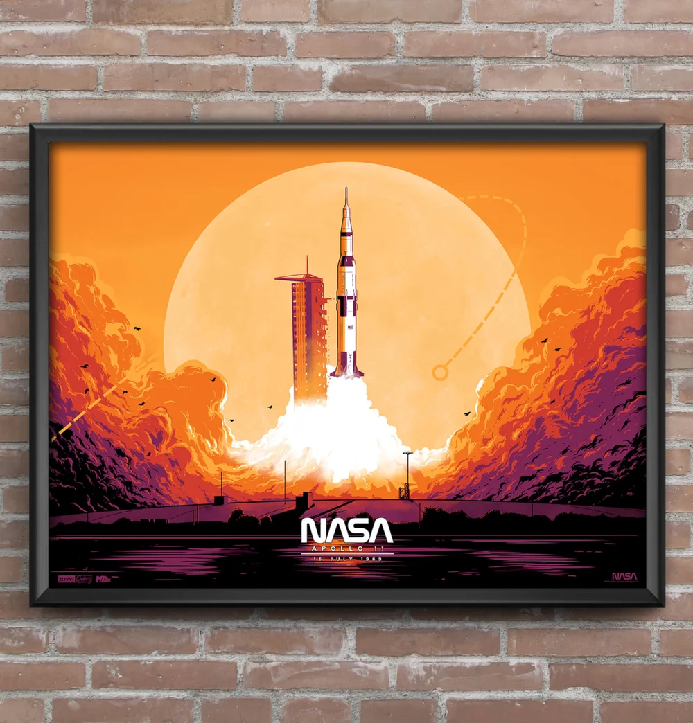 Vibrant Apollo 11 Launch Screen Print Image 1