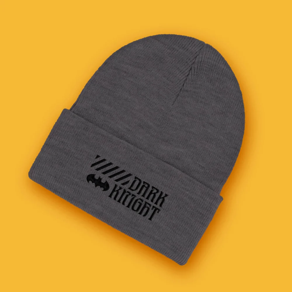Dark Knight Embroidered Logo Beanie - Black Image 1