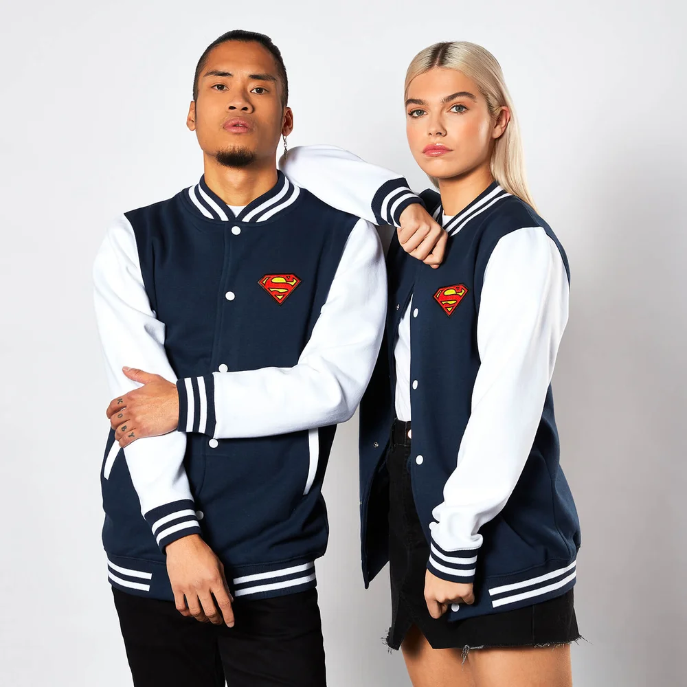 DC Comics Superman Varsity Jacket - Navy / White - S Image 1