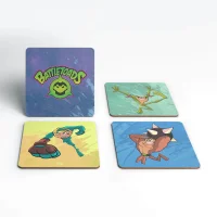 Battletoads Rash Pimple Zitz Square Coaster Set - undefined undefined