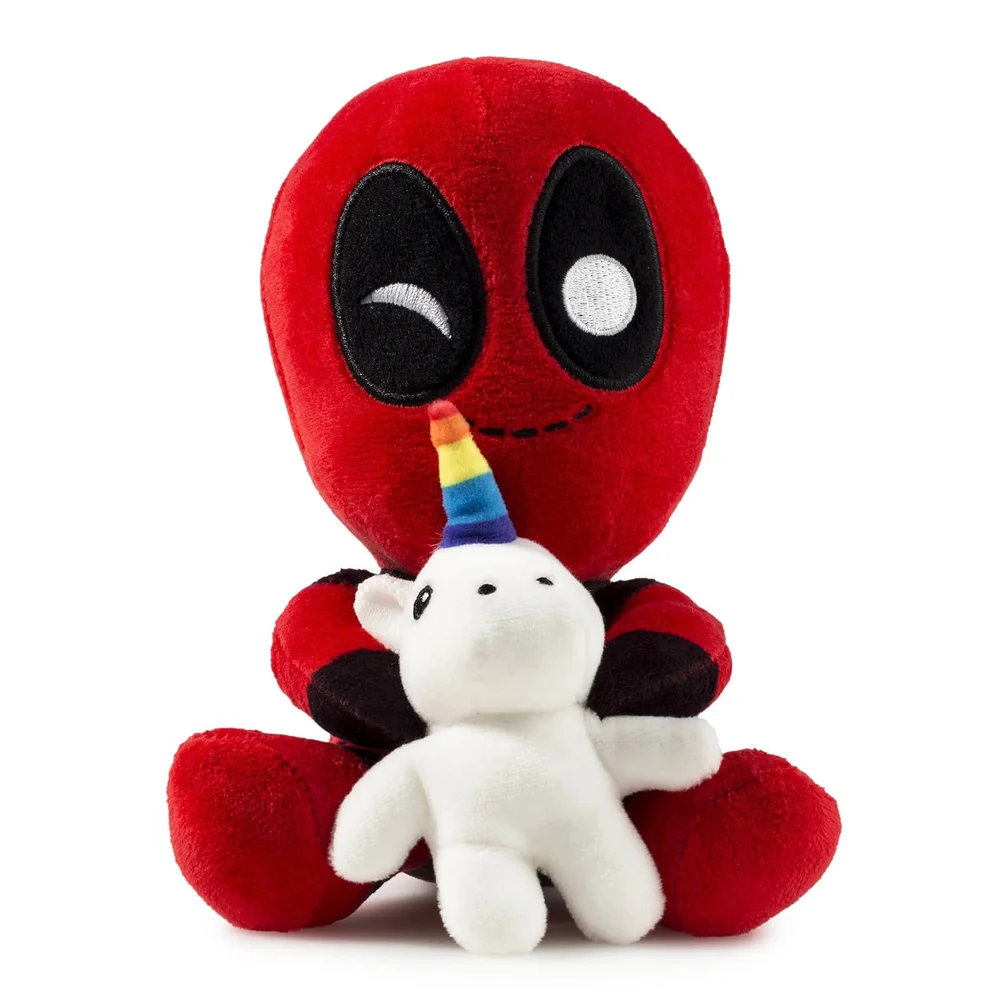 Kidrobot Marvel Comics Phunny Plush - Deadpool with Unicorn Image 1