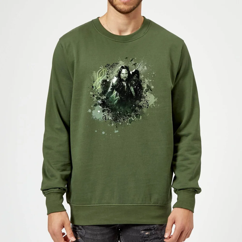 The Lord Of The Rings Aragorn Colour Splash Sweatshirt - Forest Green - S Image 1