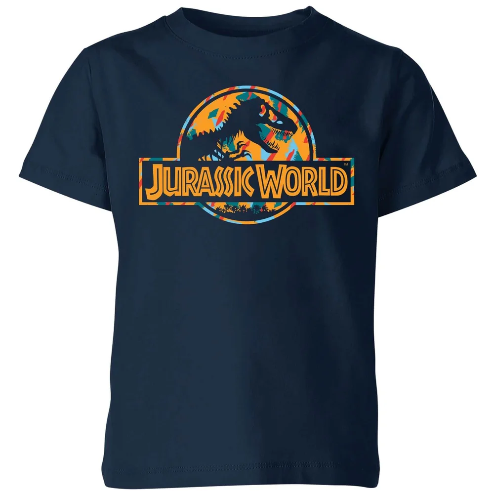Jurassic Park Logo Tropical Kids' T-Shirt - Navy - 3-4 Years Image 1
