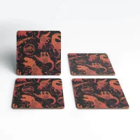 Jurassic Park Dinosaur Pattern Coaster Set - undefined undefined