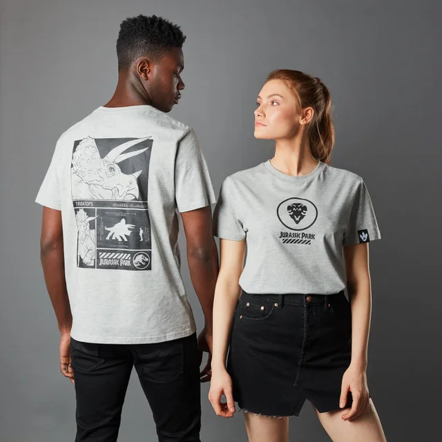 Jurassic Park Primal Triceratops Unisex T-Shirt - Grey