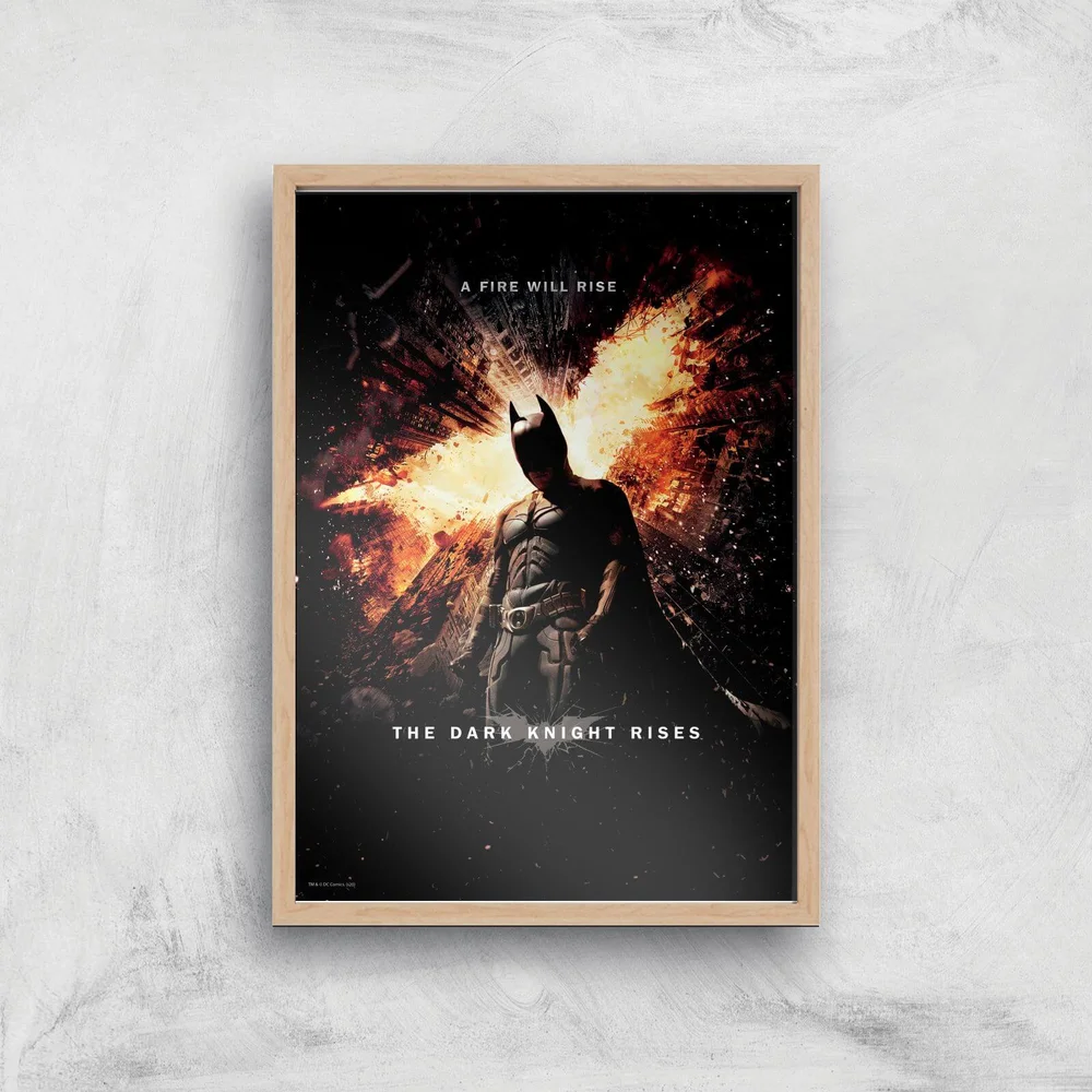 The Dark Knight Rises Giclee Art Print - A4 - Wooden Frame Image 1