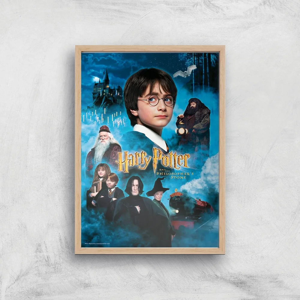 Harry Potter and the Philosopher's Stone Giclee Art Print - A4 - Wooden Frame Image 1