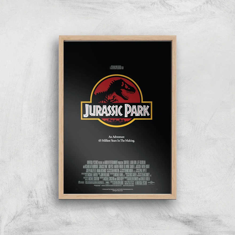 Jurassic Park Giclee Art Print - A3 - Wooden Frame Image 1