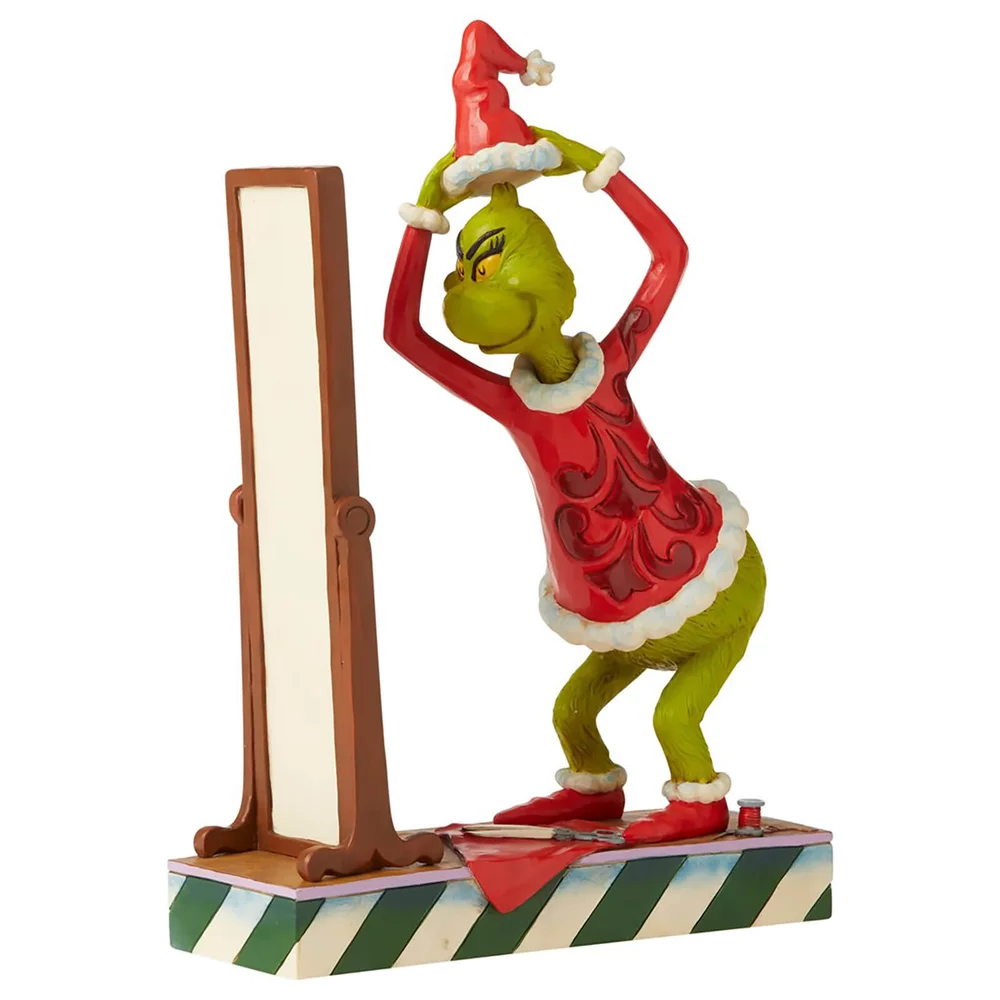 The Grinch by Jim Shore Grinch Getting Dressed in Santa Suit Figurine 22.5cm Image 1