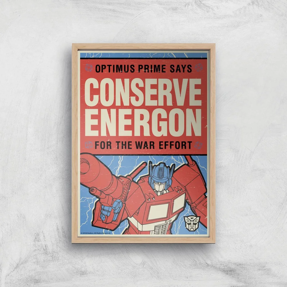 Transformers Conserve Energon Poster Art Print - A2 - Wooden Frame Image 1