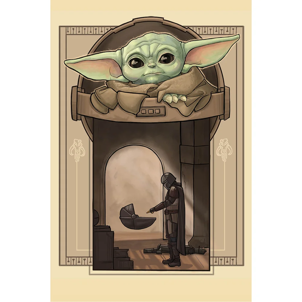 Star Wars The Mandalorian "First Sight" Lithograph by Karen Hallion Image 1