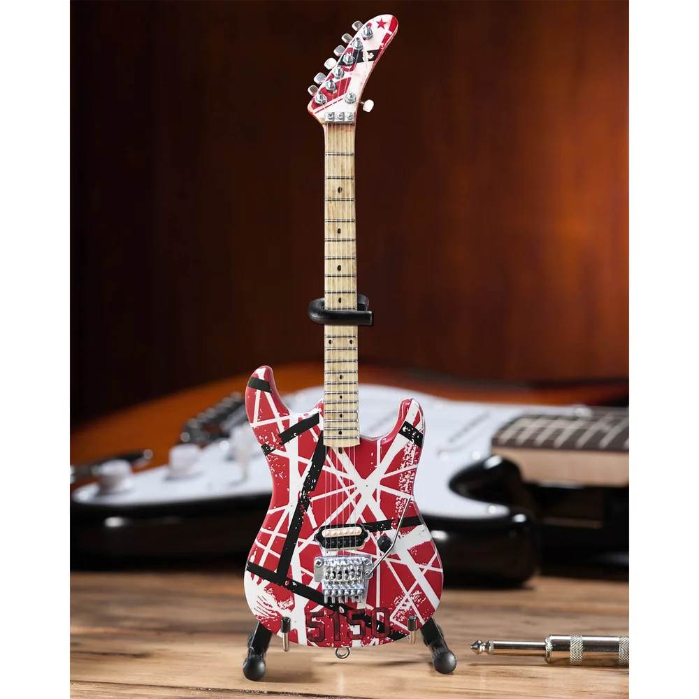 Axe Heaven Van Halen EVH Striped 5150 Miniature Guitar Replica Image 1