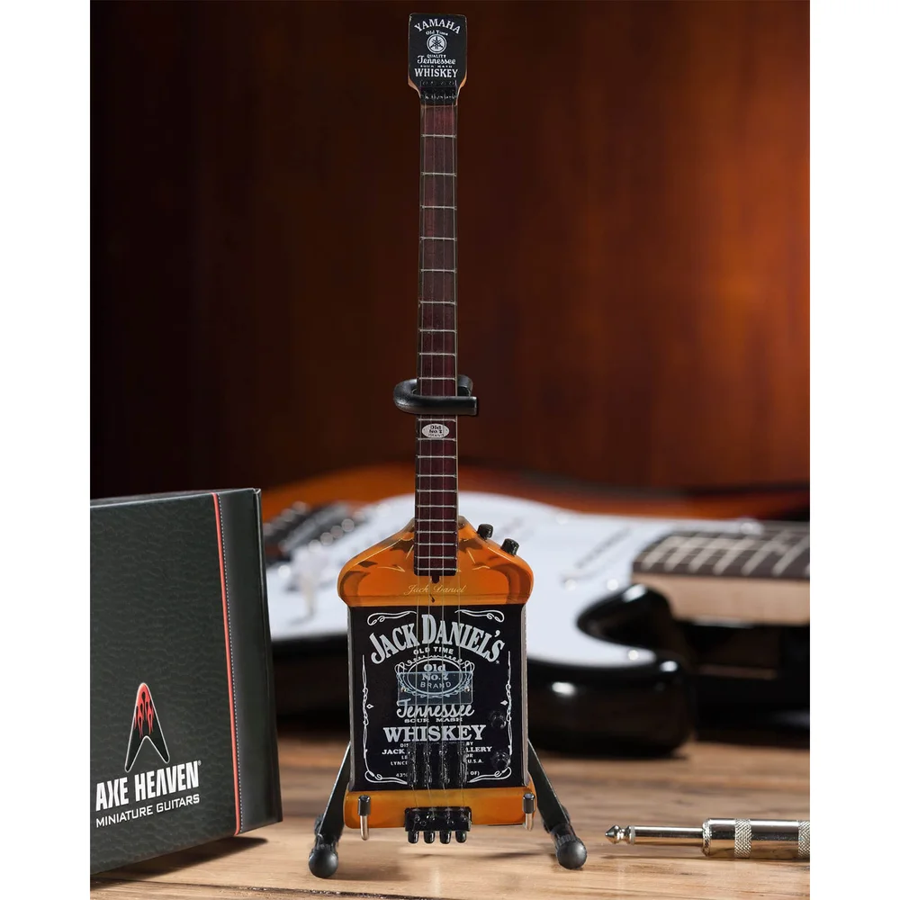Axe Heaven Van Halen Michael Anthony Jack Daniel's Miniature Bass Guitar Replica Image 1