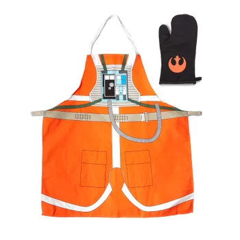 Star Wars Luke Pilot Apron & Oven Mitt Set In Glass Pot