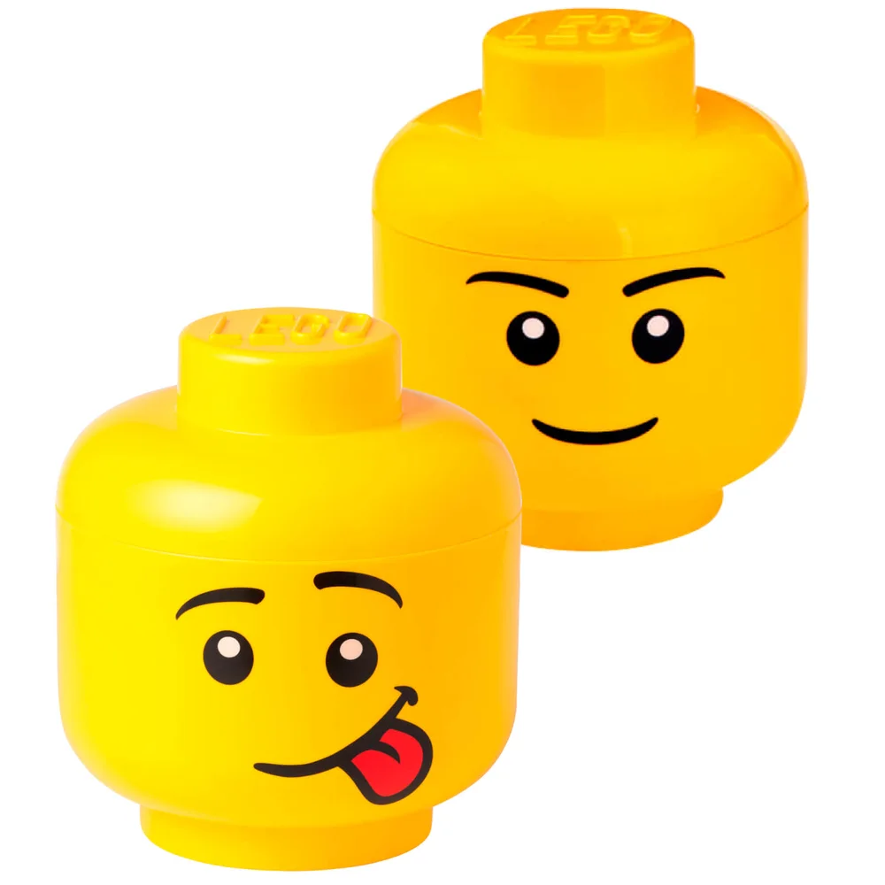 LEGO Storage Head Bundle (Includes 1 Boy and 1 Silly Small Storage Head) Image 1