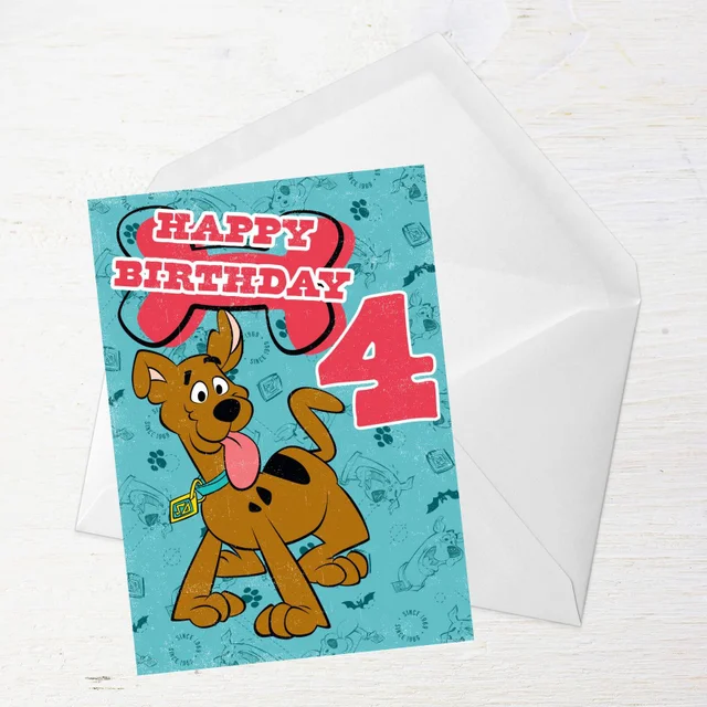 Scooby Doo 4th Birthday Greetings Card