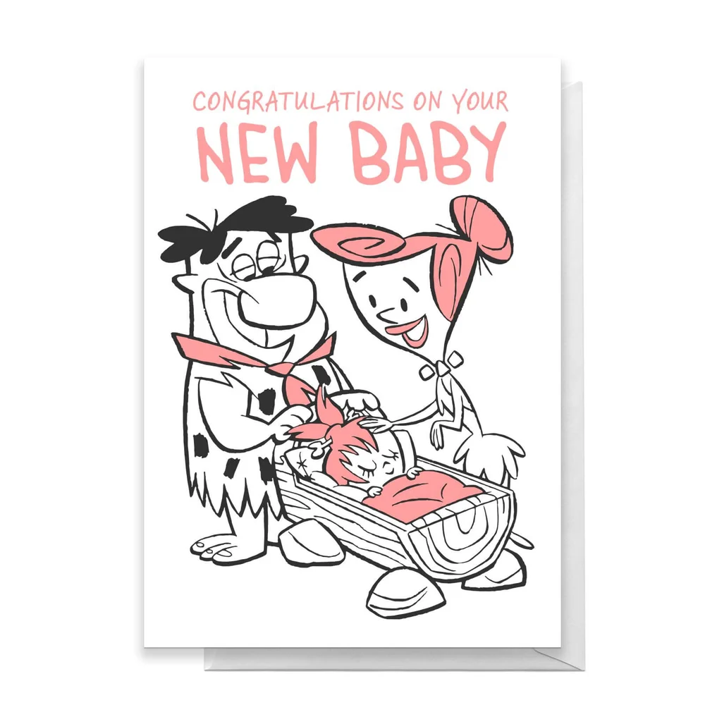 Flintstones New Baby Girl Greetings Card - Large Card Image 1