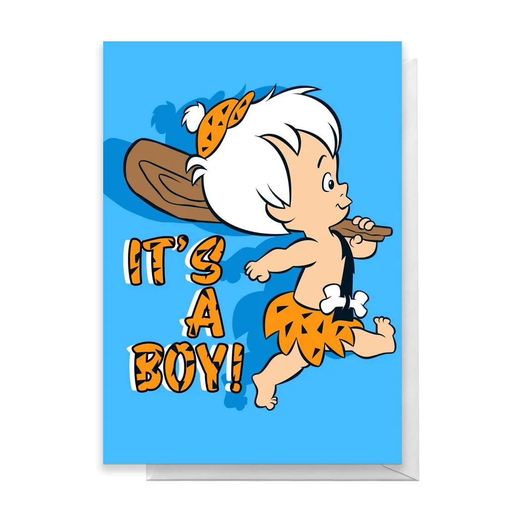 Flintstones New Baby Boy Greetings Card - Large Card Image 1