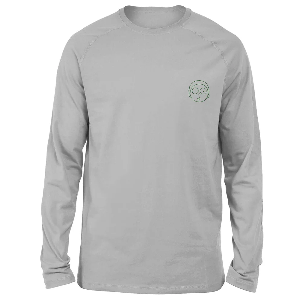 Rick and Morty Morty Embroidered Unisex Long Sleeved T-Shirt - Grey - S Image 1